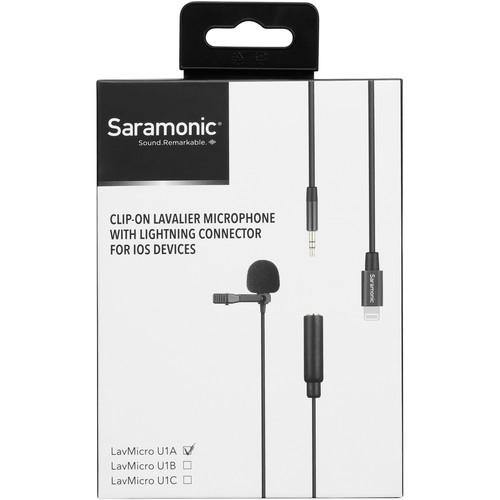 Saramonic LavMicro U1A Omnidirectional Lavalier Microphone with Lightning Connector for iOS Devices (6.5' Cable) | PROCAM
