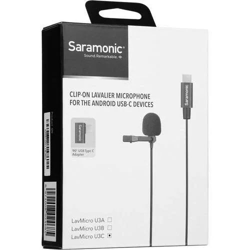 Saramonic LavMicro U3C Dual Omnidirectional Lavalier Microphones with USB Type-C Connector for Android Devices (19.6' Cable) at PROCAM | procam.com