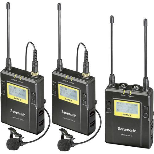 Saramonic UWMIC9 RX9 + TX9 + TX9, 96-Channel Digital UHF Wireless Dual Lavalier Mic System (514 to 596 MHz) | PROCAM