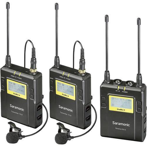 Saramonic UWMIC9 RX9 + TX9 + TX9, 96-Channel Digital UHF Wireless Dual Lavalier Mic System (514 to 596 MHz) at PROCAM | procam.com