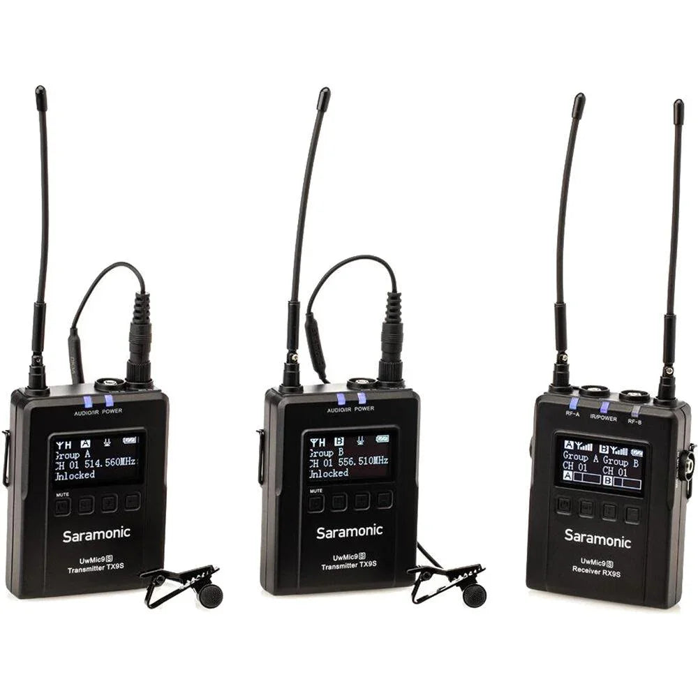 Saramonic UWMIC9S KIT2 2-Person Camera-Mount Wireless Omni Lavalier Microphone System (514 to 596 MHz) at PROCAM | procam.com