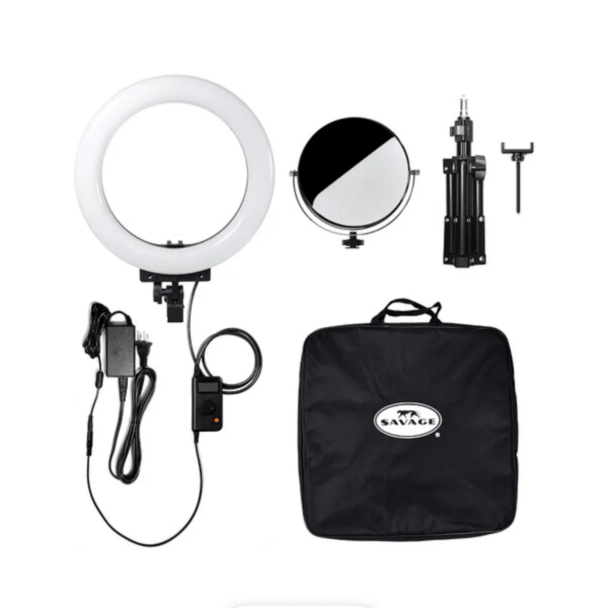 Savage 12" Bi-Color RGB Tabletop Ring Light with Stand and Carrying Case at PROCAM | procam.com