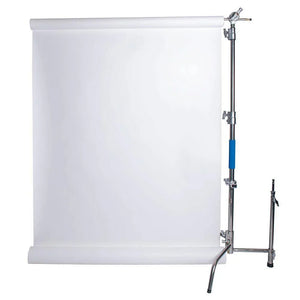 Savage Stainless Steel C-Stand Kit with 53" x 18' White Seamless Paper (9.5') at PROCAM | procam.com