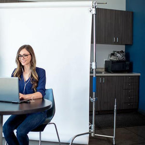 Savage Stainless Steel C-Stand Kit with 53" x 18' White Seamless Paper (9.5') at PROCAM | procam.com