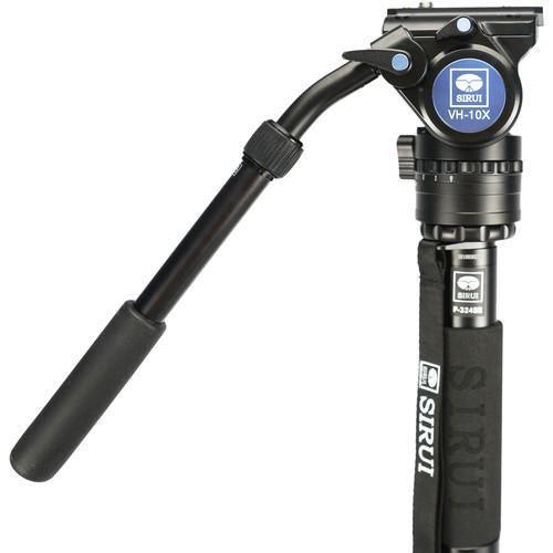 Sirui 10X Carbon Fiber 4 Section Monopod with Feet and VH10X Head at PROCAM | procam.com