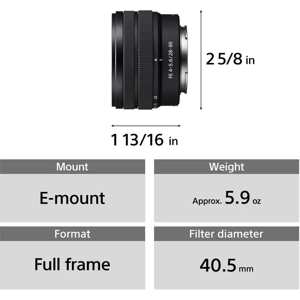 Sony FE 28-60mm f/4-5.6 Lens at PROCAM | procam.com