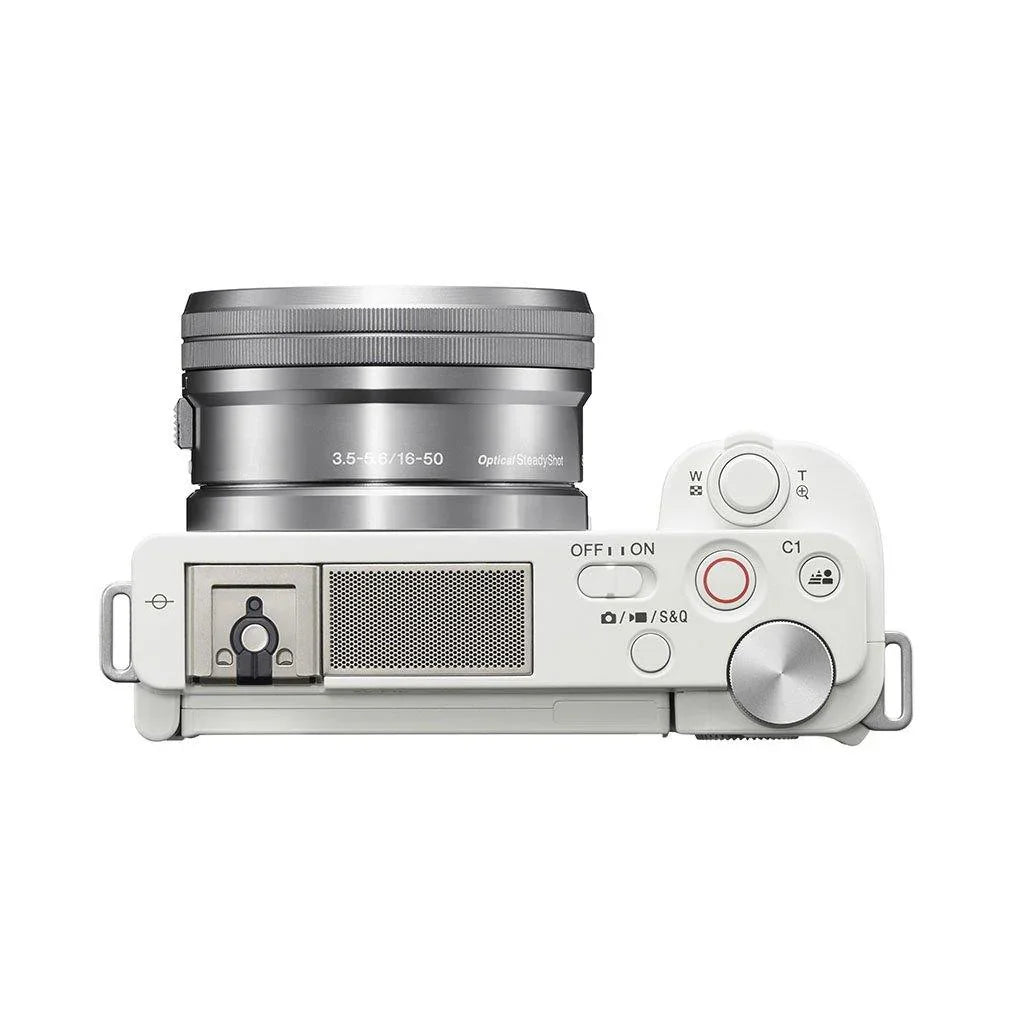Sony ZV-E10 Mirrorless Camera with 16-50mm Lens (White) at PROCAM | procam.com