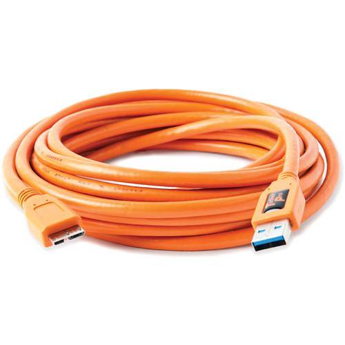 Tether Tools TetherPro USB 3.0 male to Micro-B, 15' (Hi-Visibility Orange) | PROCAM