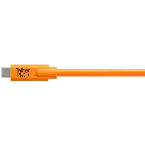 Tether Tools TetherPro USB Type-C Male to 5-Pin Micro-USB 2.0 Type-B Male Cable (15', Orange) | PROCAM