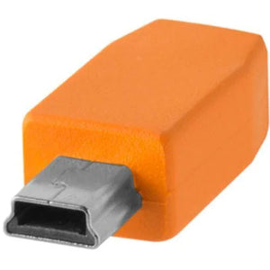 Tether Tools TetherPro USB Type-C Male to 5-Pin Mini-USB 2.0 Type-B Male Cable (15', Orange) at PROCAM | procam.com