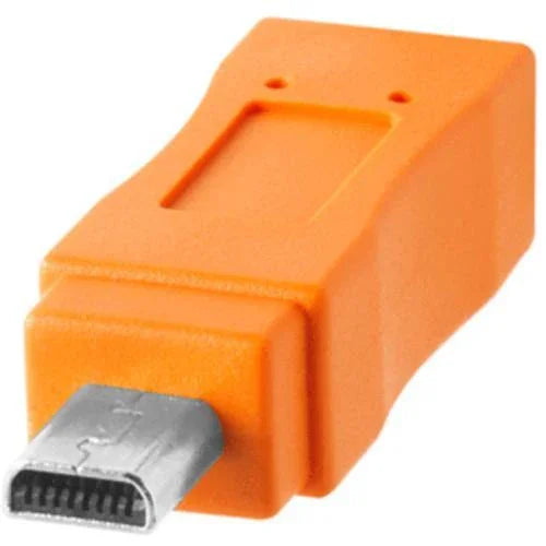 Tether Tools TetherPro USB Type-C Male to 8-Pin Mini-USB 2.0 Type-B Male Cable (15', Orange) at PROCAM | procam.com
