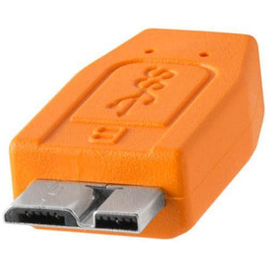 Tether Tools TetherPro USB Type-C Male to Micro-USB 3.0 Type-B Male Cable (15', Orange) at PROCAM | procam.com