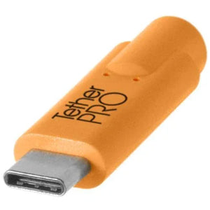 Tether Tools TetherPro USB Type-C Male to USB 3.0 Type-A Male Cable (15', Orange) at PROCAM | procam.com