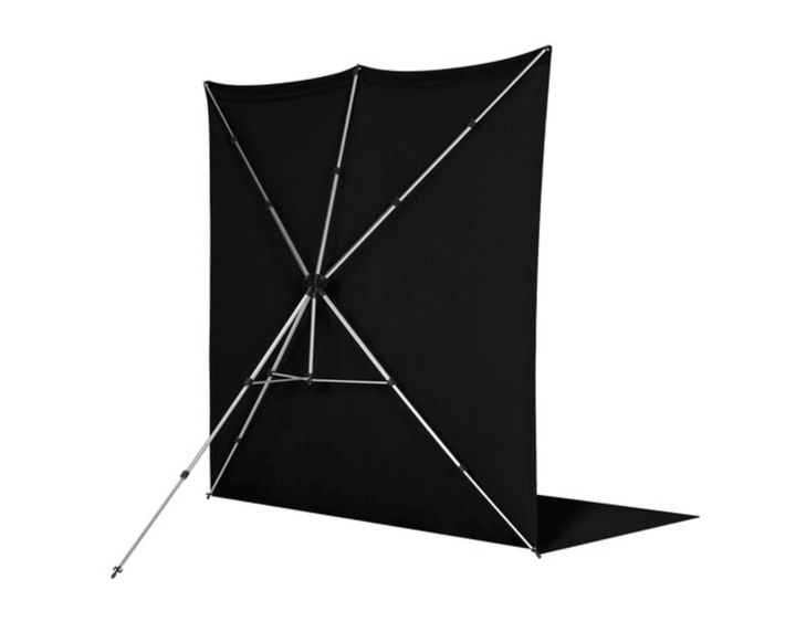 Westcott X-Drop Pro Fabric Backdrop Sweep Kit (Rich Black, 8 x 13') | PROCAM