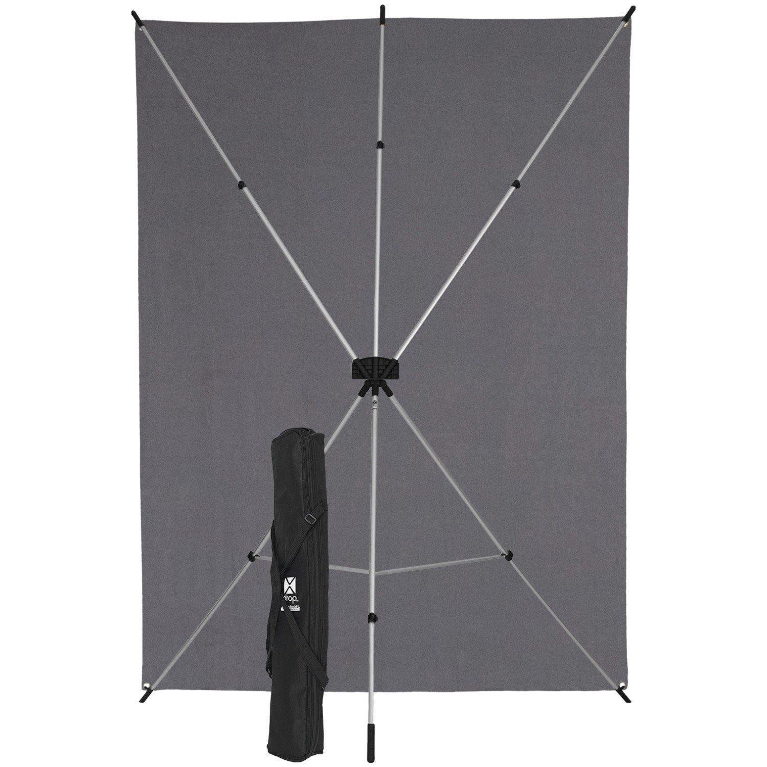 Westcott X-Drop Wrinkle-Resistant Backdrop Kit - Neutral Gray (5' x 7') at PROCAM | procam.com