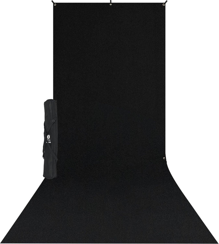 Westcott X-Drop Wrinkle-Resistant Backdrop Kit - Rich Black Sweep (5' x 12') | PROCAM