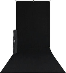 Westcott X-Drop Wrinkle-Resistant Backdrop Kit - Rich Black Sweep (5' x 12')