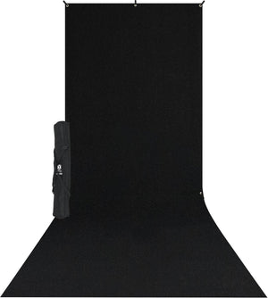 Westcott X-Drop Wrinkle-Resistant Backdrop Kit - Rich Black Sweep (5' x 12') at PROCAM | procam.com
