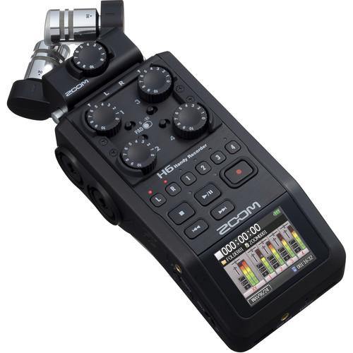 Zoom H6 All Black 6-Input / 6-Track Portable Handy Recorder with Single Mic Capsule (Black) | PROCAM